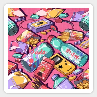 The Japanese retro snacks and drinks Sticker